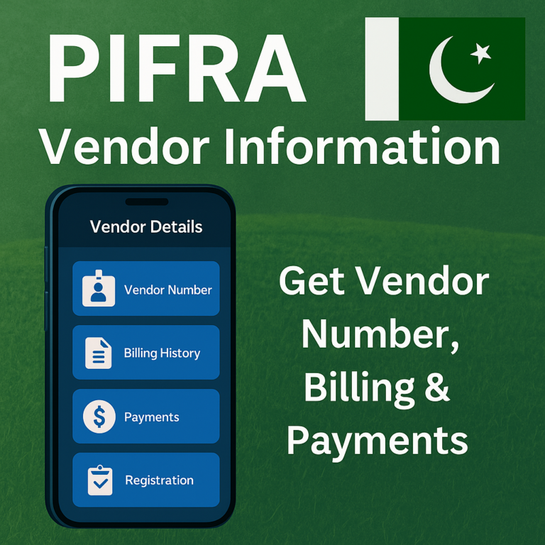 PIFRA Vendor Number