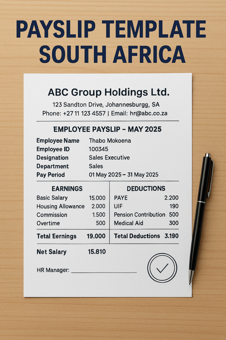 Payslip Template South Africa